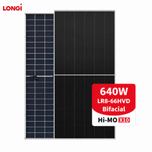 LONGi Hi-MO X10 LR8-66HVD 640W Bifacial N-Type HPBC 2.0 Solar Panel