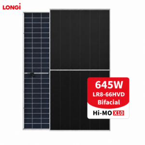LONGi Hi-MO X10 LR8-66HVD 645W Bifacial N-Type HPBC 2.0 Solar Panel