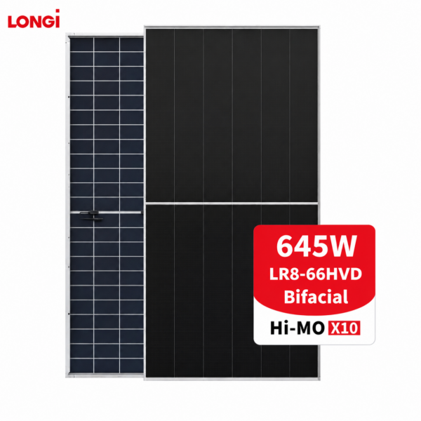 LONGi Hi-MO X10 LR8-66HVD 645W Bifacial N-Type HPBC 2.0 Solar Panel LONGi Hi-MO X10 LR8-66HVD 645W Bifacial N-Type HPBC 2.0 Solar Panel