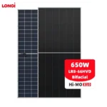 LONGi Hi-MO X10 LR8-66HVD 650W Bifacial N-Type HPBC 2.0 Solar Panel